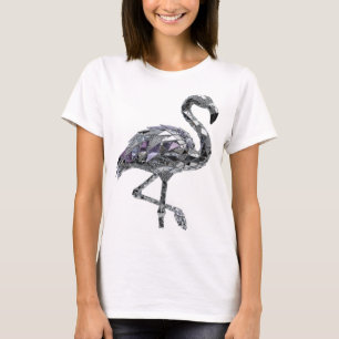 Striking Silver FLAMINGO Text Design T-Shirt
