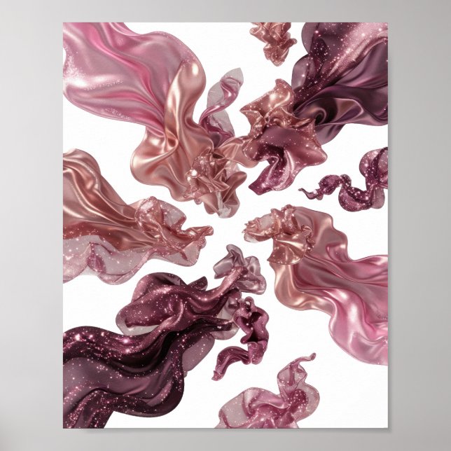 Striking Silver FLYING FABRIC Design Poster (Front)
