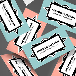 Striking Simple Art Deco Custom Color Business Card