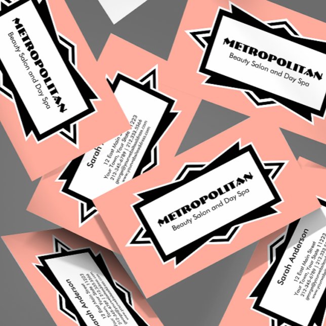 Striking Simple Art Deco Custom Color Business Card (Creator Uploaded)