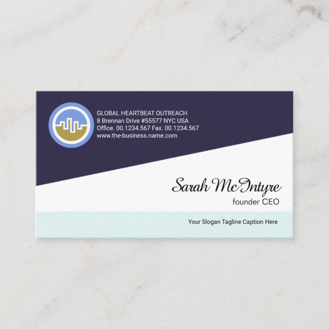 Striking Stylish Trapezium Layers HR Consultant Business Card (Front)