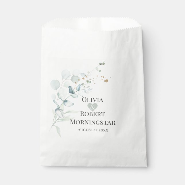 Striking Teal Purple Abstract Flower Favour Bag (Front)