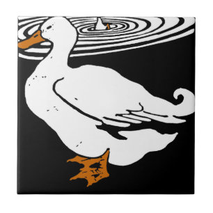 Striking Victorian Woodcut Animal Coaster - Ducks