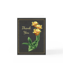 Striking Yellow Rose Thank You Card