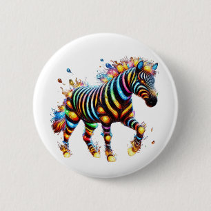 Striking Zebra Charm 6 Cm Round Badge
