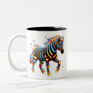 Striking Zebra Charm Two-Tone Coffee Mug