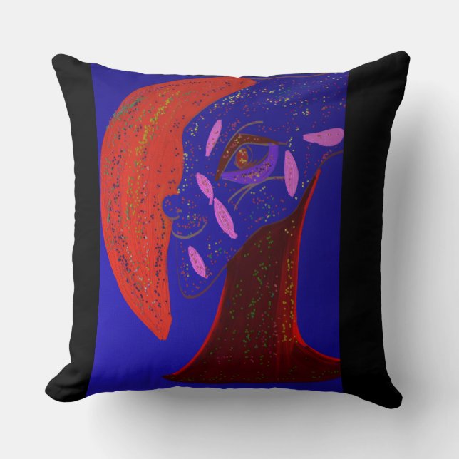 Strikingly Beautiful Creature Throw Pillow (Front)