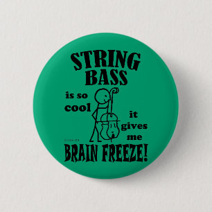 String Bass, Brain Freeze 6 Cm Round Badge