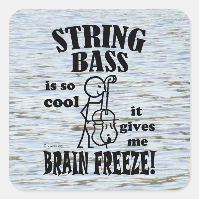 String Bass, Brain Freeze Square Sticker (Front)
