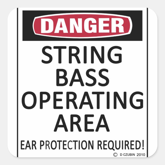 String Bass Operating Area Square Sticker (Front)