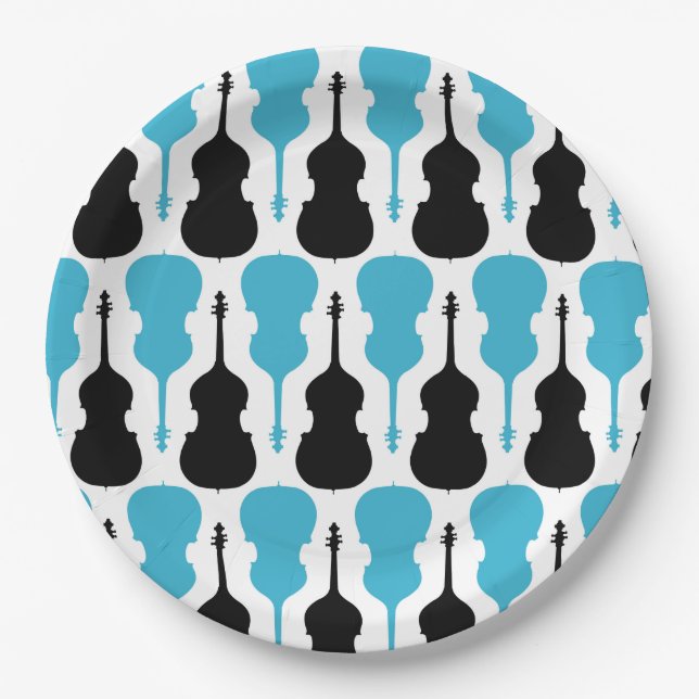 String Bass Pattern Paper Plate (Front)