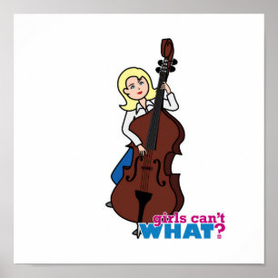 String Bass Player Girl - Light/Blond Poster