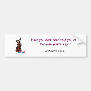 String Bass Player Girl - Medium Bumper Sticker