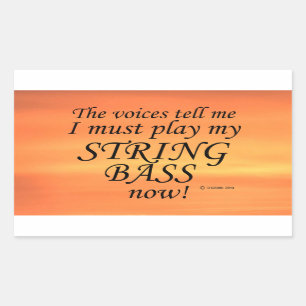 String Bass Voices Say Must Play Rectangular Stick Sticker