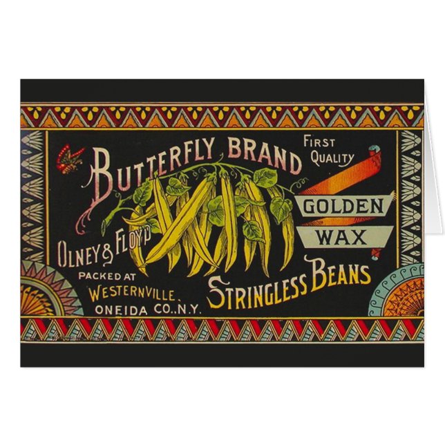 String Bean Label Vegetable Country (Front Horizontal)