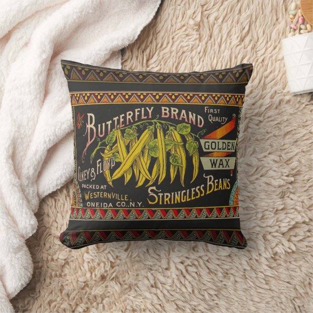 String Bean Label Vegetable Country Cushion (Blanket)