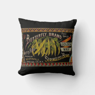 String Bean Label Vegetable Country Cushion