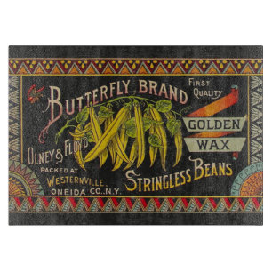 String Bean Label Vegetable Country Cutting Board