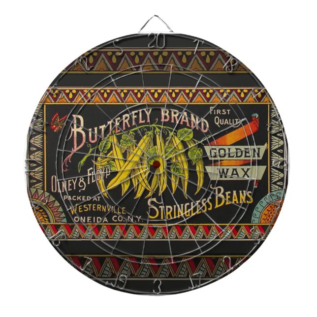 String Bean Label Vegetable Country Dartboard (Front)