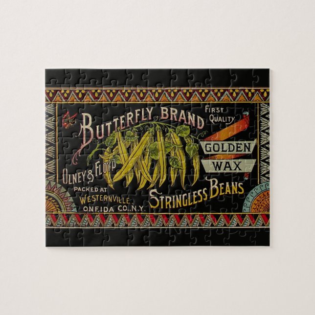 String Bean Label Vegetable Country Jigsaw Puzzle (Horizontal)