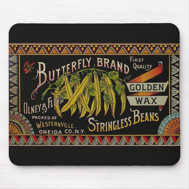 String Bean Label Vegetable Country Mouse Pad (Front)