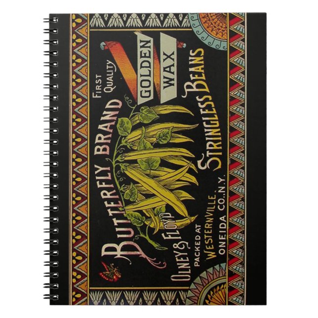 String Bean Label Vegetable Country Notebook (Front)