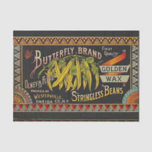 String Bean Label Vegetable Country Tissue Paper