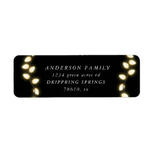 String Christmas Lights Return Address Label