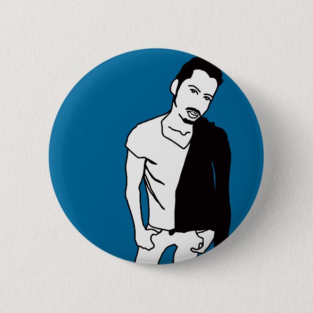 string grease 6 cm round badge (Front)