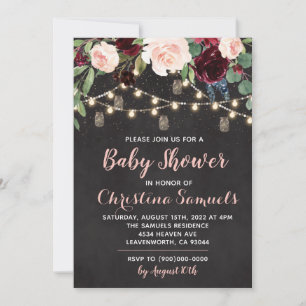 String Light Baby Shower Invitation