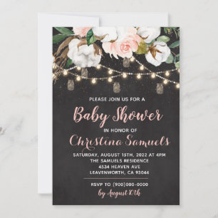 String Light Baby Shower Invitation