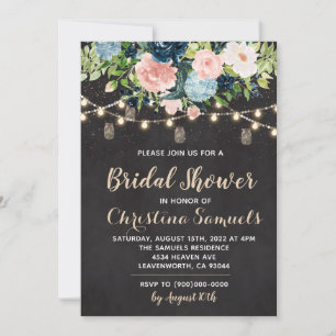 String Light Bridal Shower Invitation