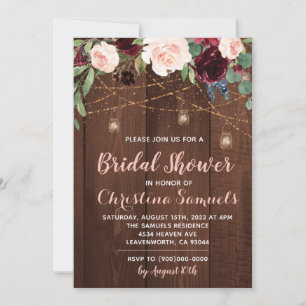 String Light Bridal Shower Invitation