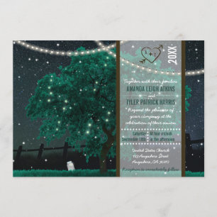 String Light Mason Jar Firefly Wedding Invitations