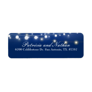 String Light Navy Blue Return Address Labels