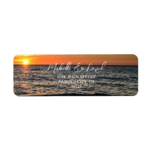 String Light Sunset Beach Address Label Return Address Label
