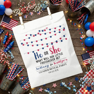 String Lights 4th Of July Gender Reveal Party Favour Bag