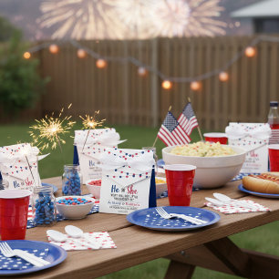 String Lights 4th Of July Gender Reveal Party Favour Box