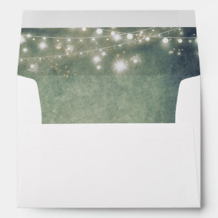 String Lights and Fireflies Rustic Country Wedding Envelopes