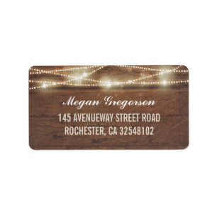 String Lights Barn Wood Rustic Label