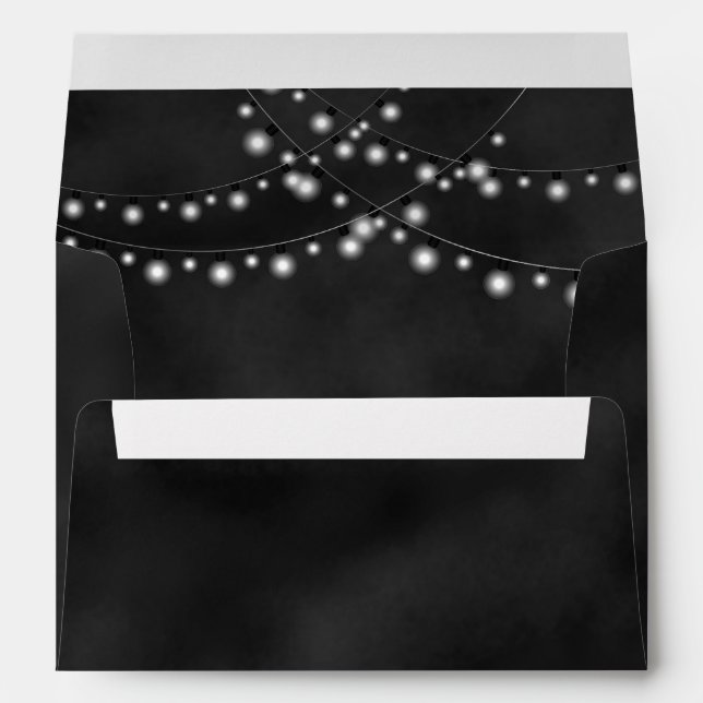 String Lights Black Chalkboard Custom Envelopes (Back (Bottom))