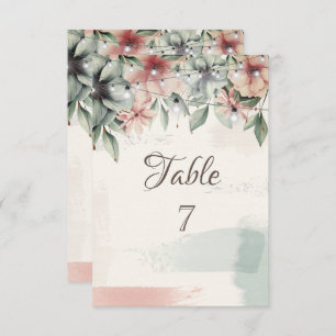 String Lights,Brush Stroke,Floral Table  Card