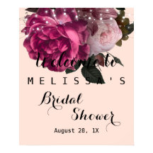 String Lights Burgundy Flowers bridal shower