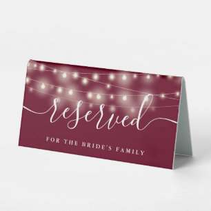 String Lights Burgundy Wedding Reserved