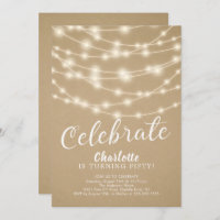 String Lights Celebrate 50th Birthday Invitation