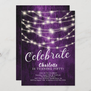 String Lights Celebrate Birthday Invitation