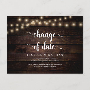 String Lights, Change of Date, Black, Postponed Postcard