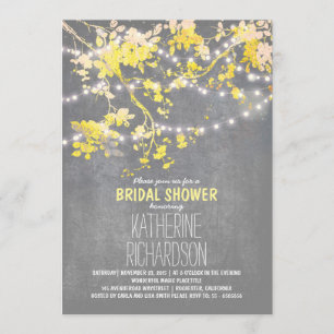 String lights cute and fancy bridal shower invitation