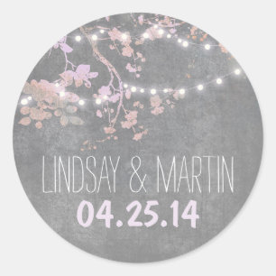 String lights cute and fancy wedding stickers