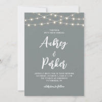 String Lights EDITABLE COLOR Wedding Invitation